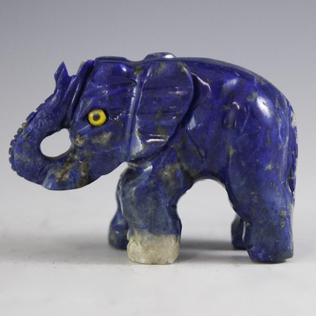 Carved Lapis Lazuli Elephant Figurine (1 of 3)