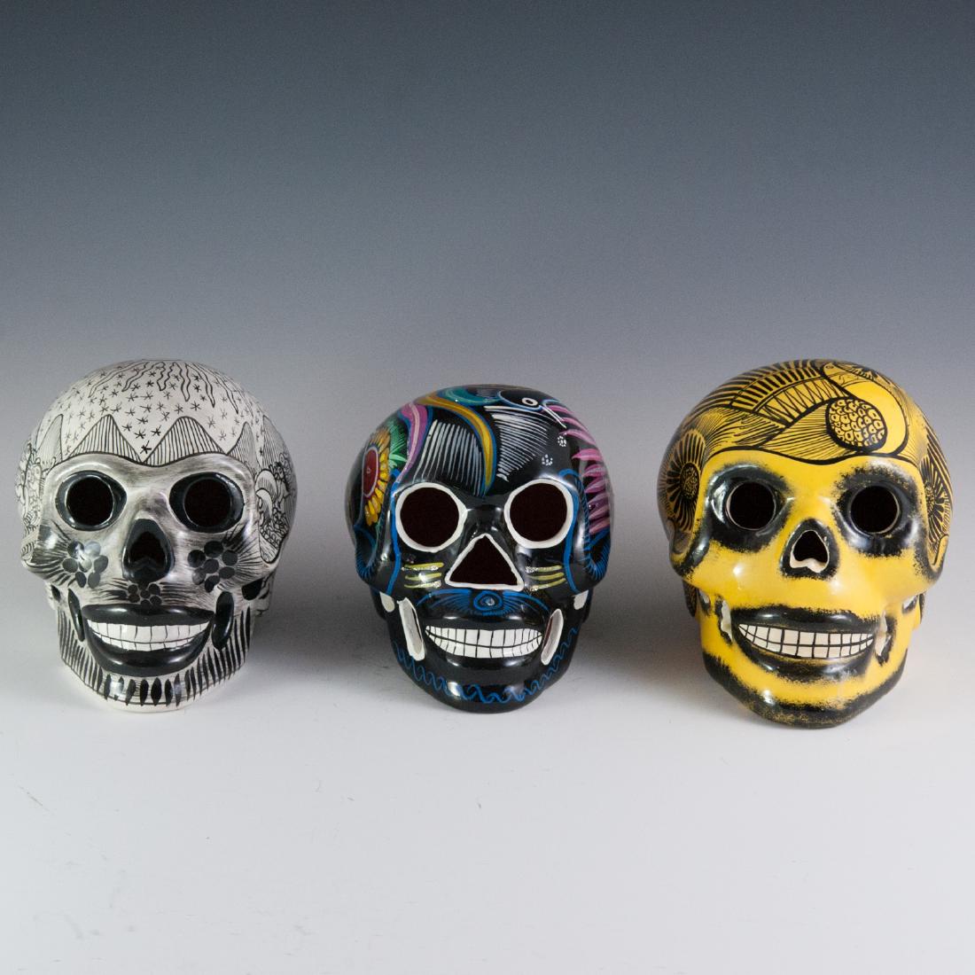 Decorative Mexican Hand Painted Ceramic Skulls (1 of 4)