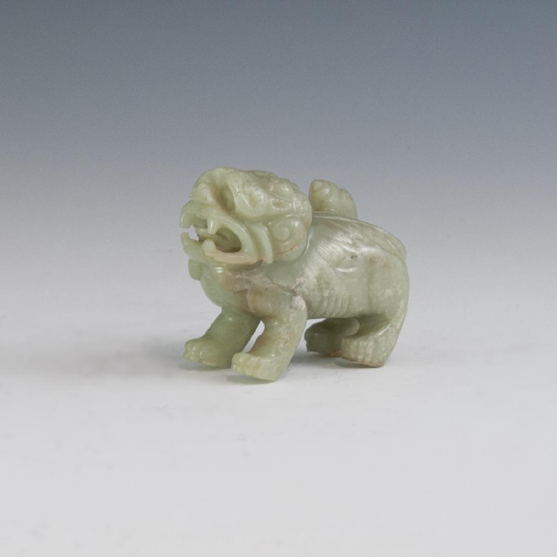 Signed Chinese Carved Jade Foo Dog (1 of 3)