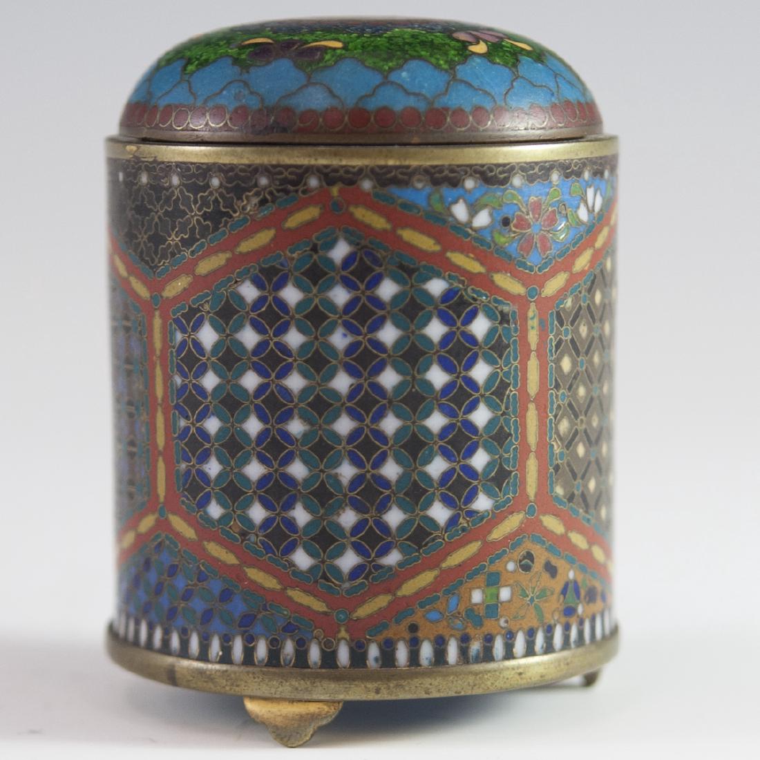 Japanese Cloisonne Aventurine Enameled Box (1 of 4)