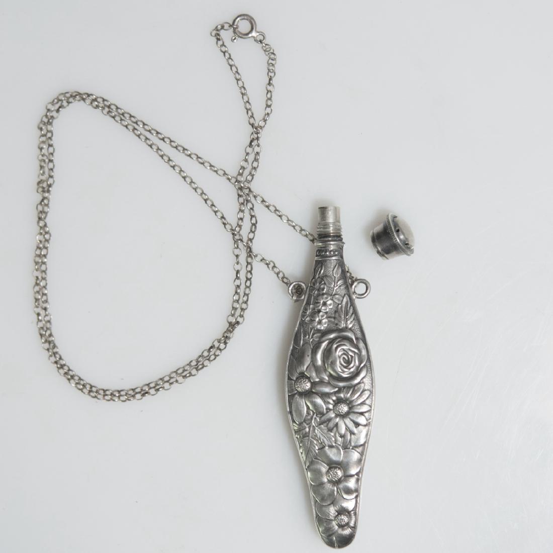 Victorian Sterling Perfume Bottle Brooch (1 of 3)
