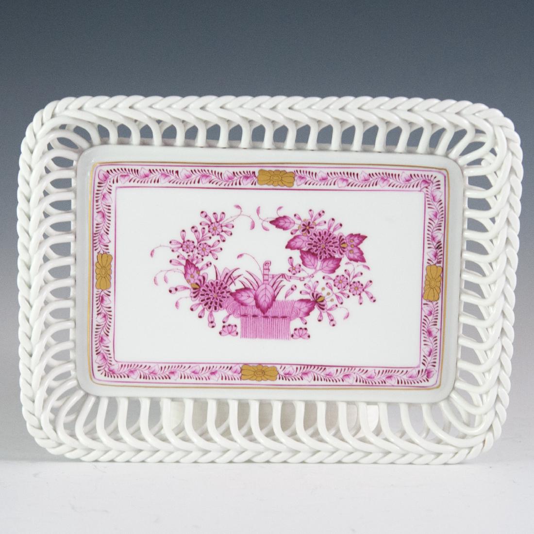 Herend Porcelain Raspberry "Indian Basket" Gallery Tray (1 of 3)