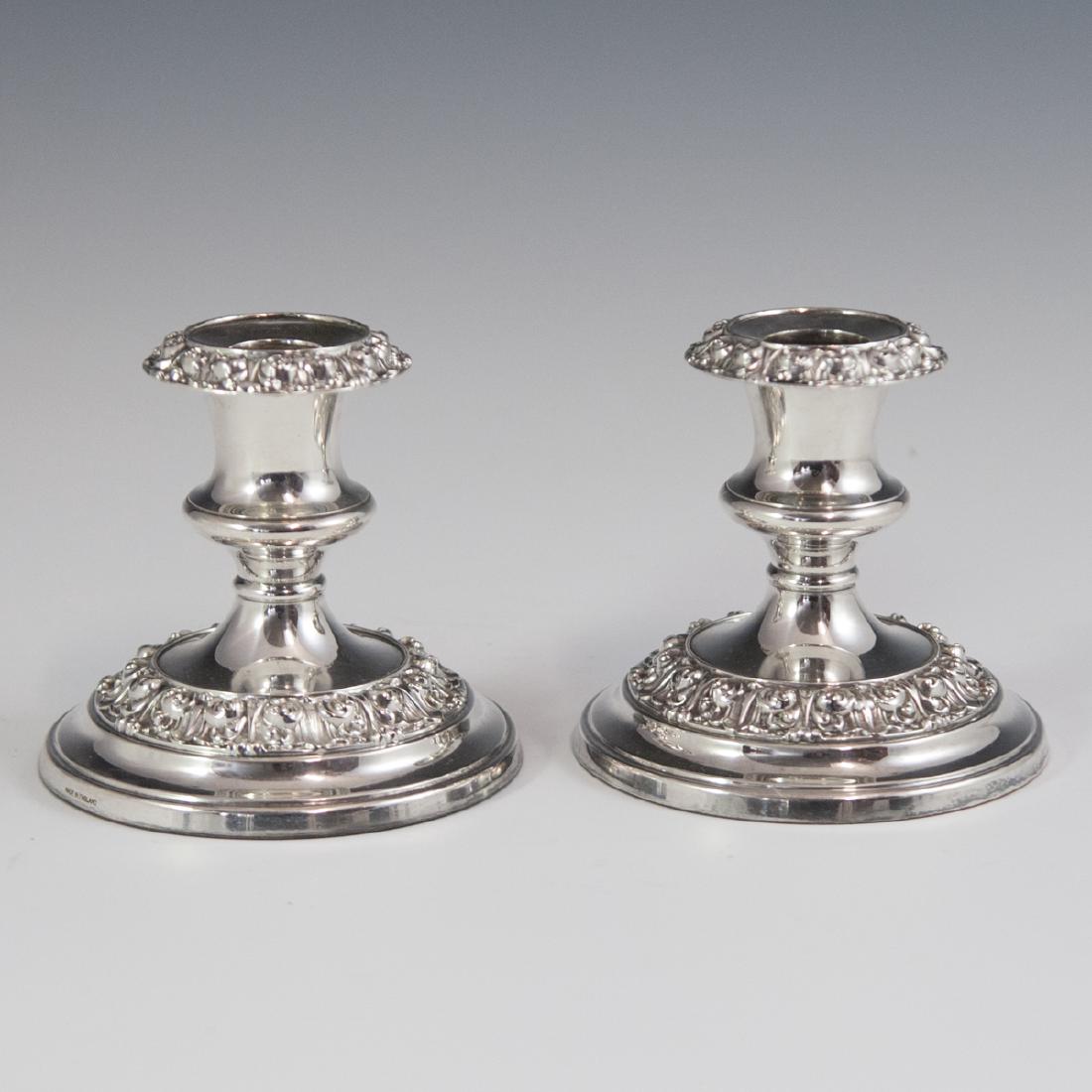 Cement Filled English Silverplated Candlesticks (1 of 3)