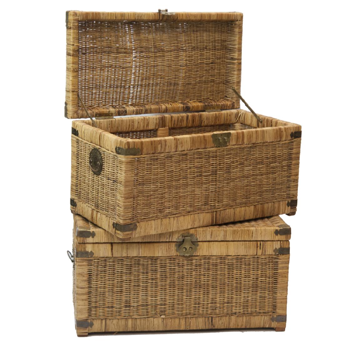Chinese Woven Wicker Trunks (1 of 4)