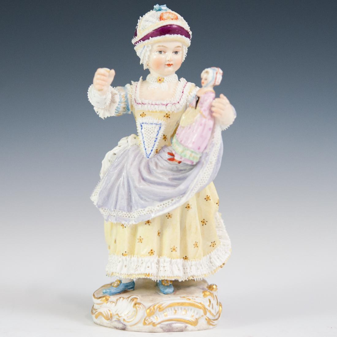 Antique Meissen Porcelain Lace Figurine