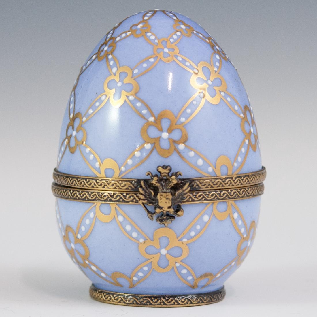 Faberge Style Enameled Limoges Swan Egg (1 of 5)