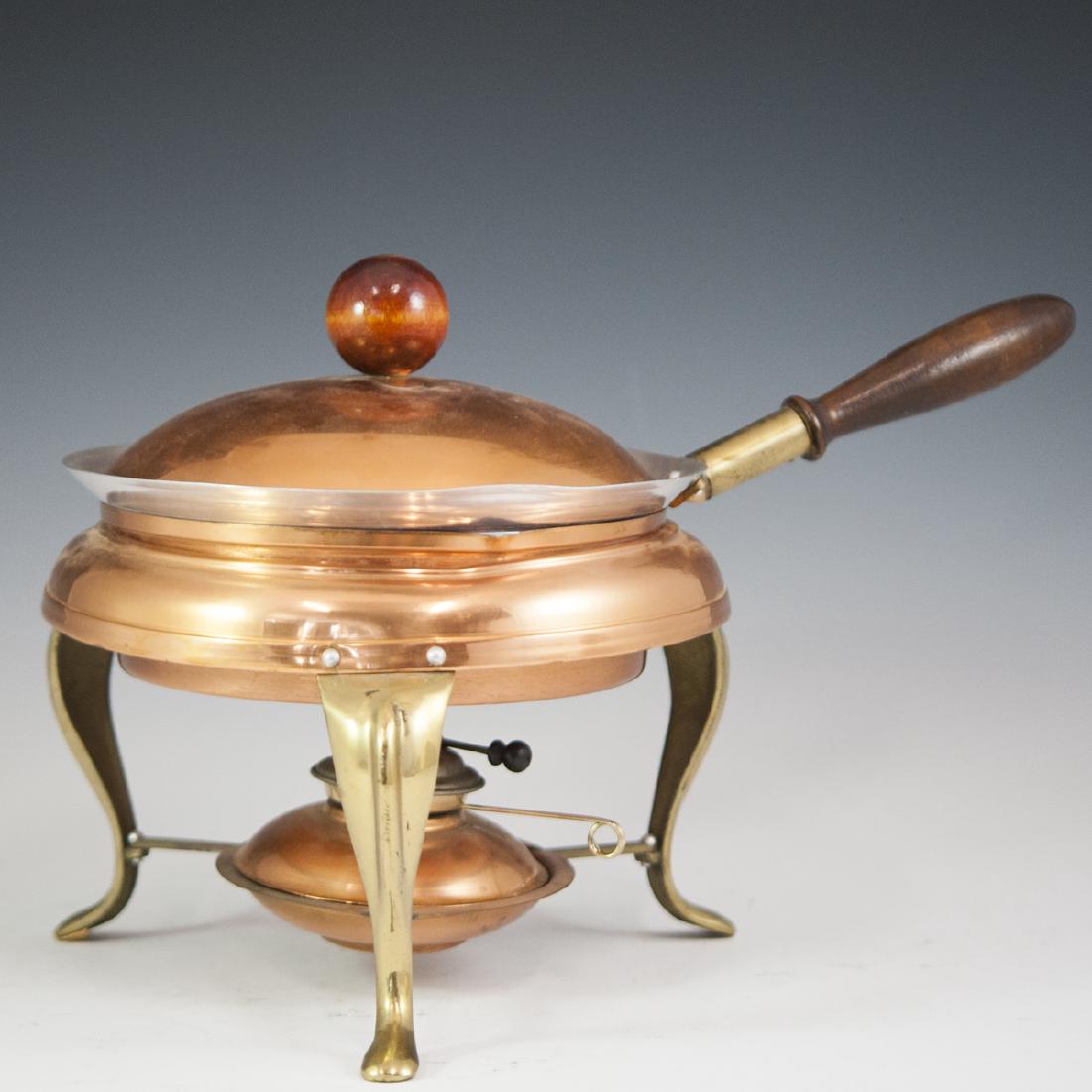 Antique Copper & Brass Footed Skillet (1 of 3)