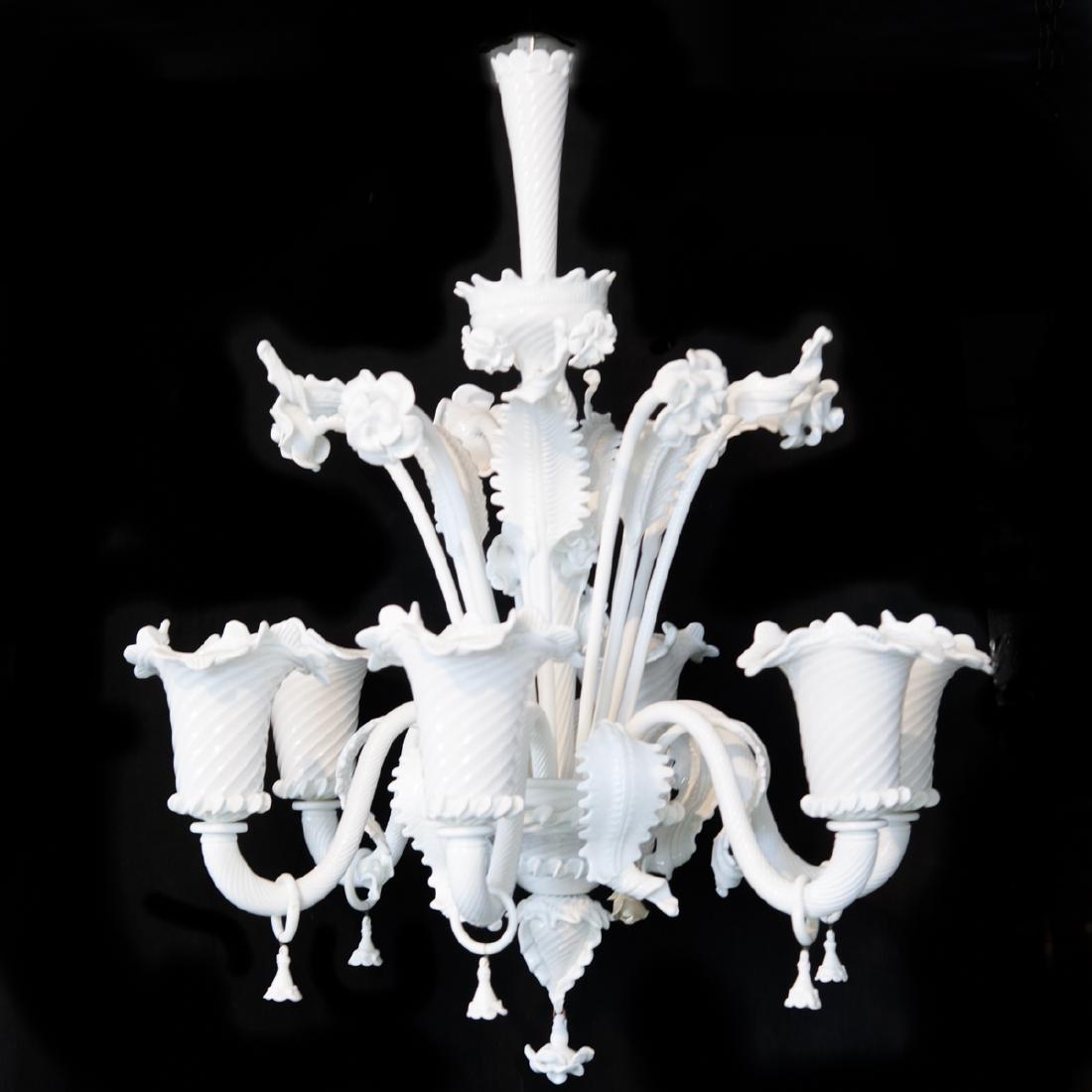 Murano Milk Glass Chandelier (1 of 2)