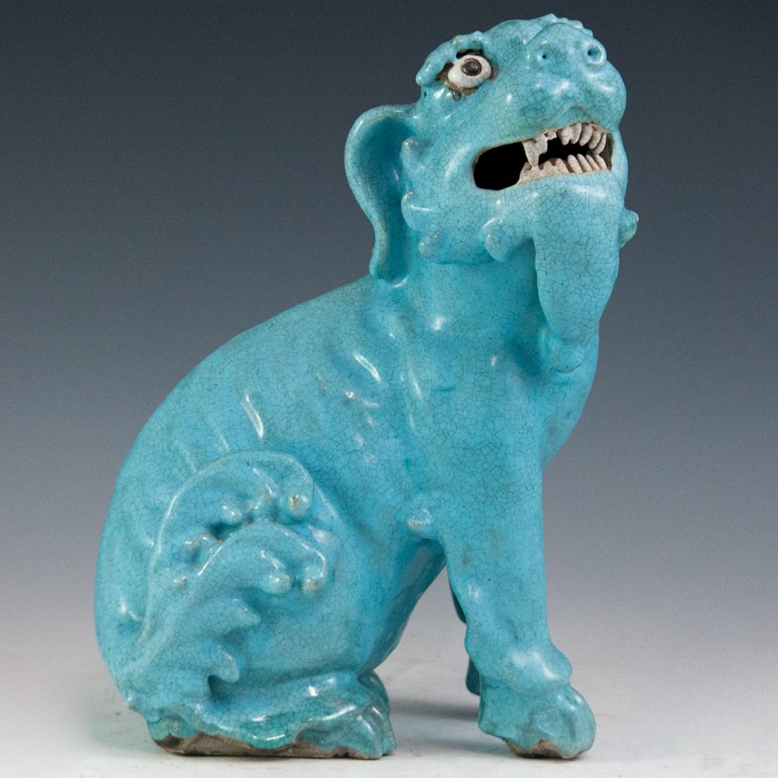 Chinese Terracotta Crackle Glazed Foo Dog (1 of 6)