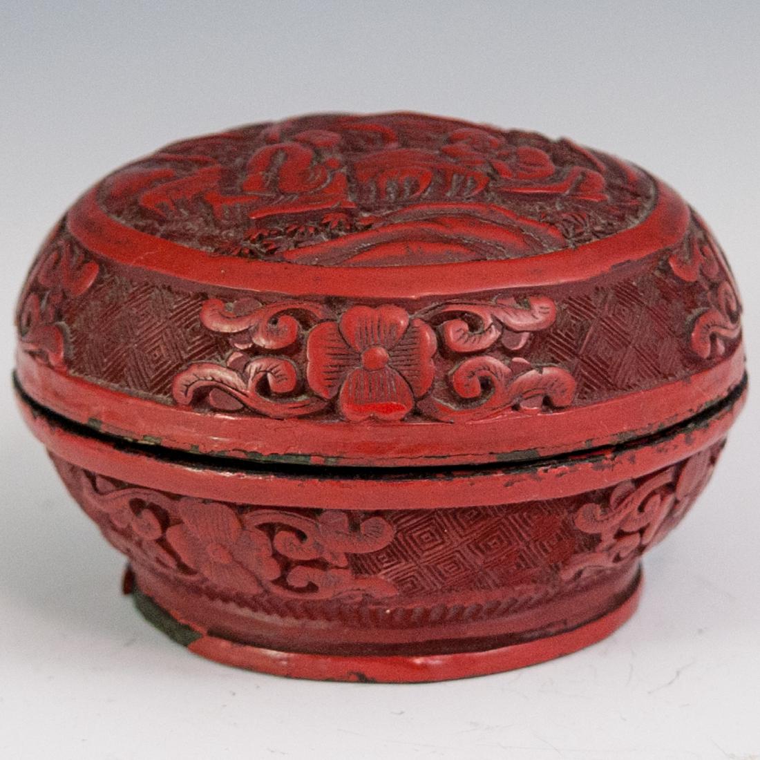 Antique Chinese Lacquered Cinnabar Box (1 of 3)