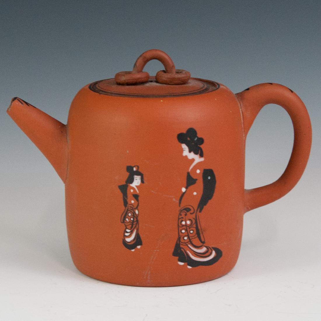 Japanese Handpainted Clay Teapot (1 of 4)