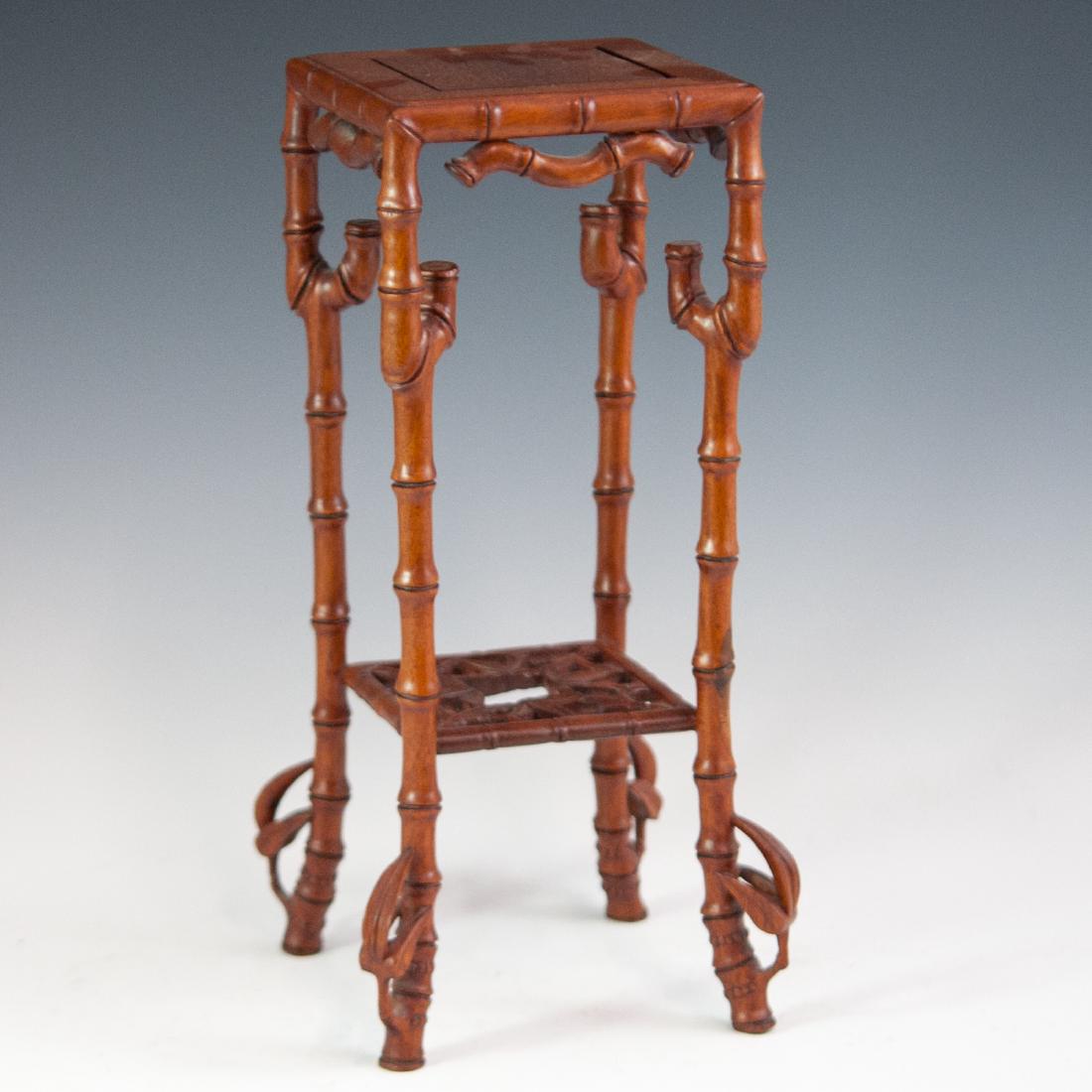 Chinese Wood Faux Bamboo Vase Stand (1 of 3)