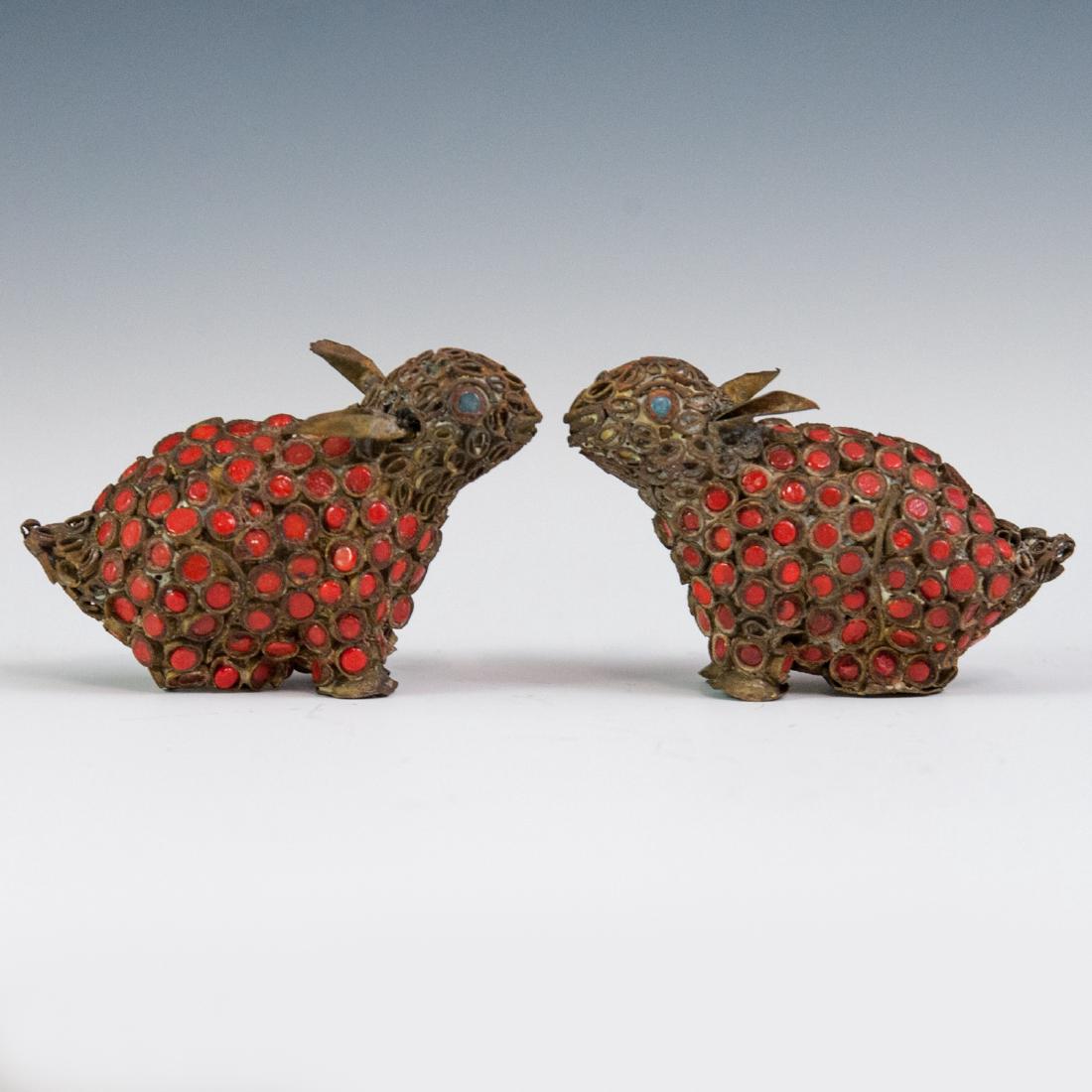 Tibetan Filigree Rabbit Figurines (1 of 4)