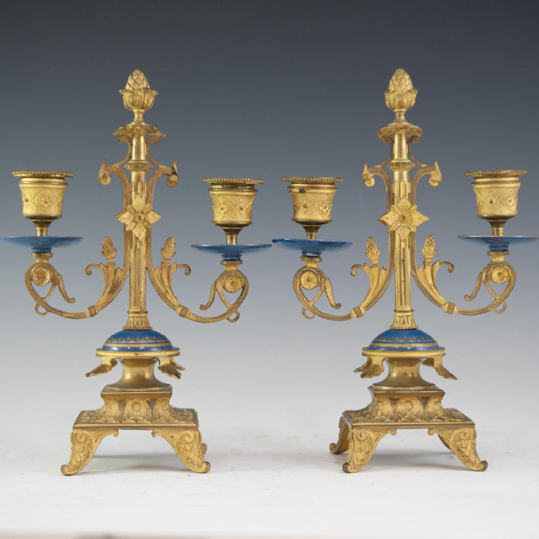 19th Ct. French Ormolu Enameled Candelabras (1 of 3)