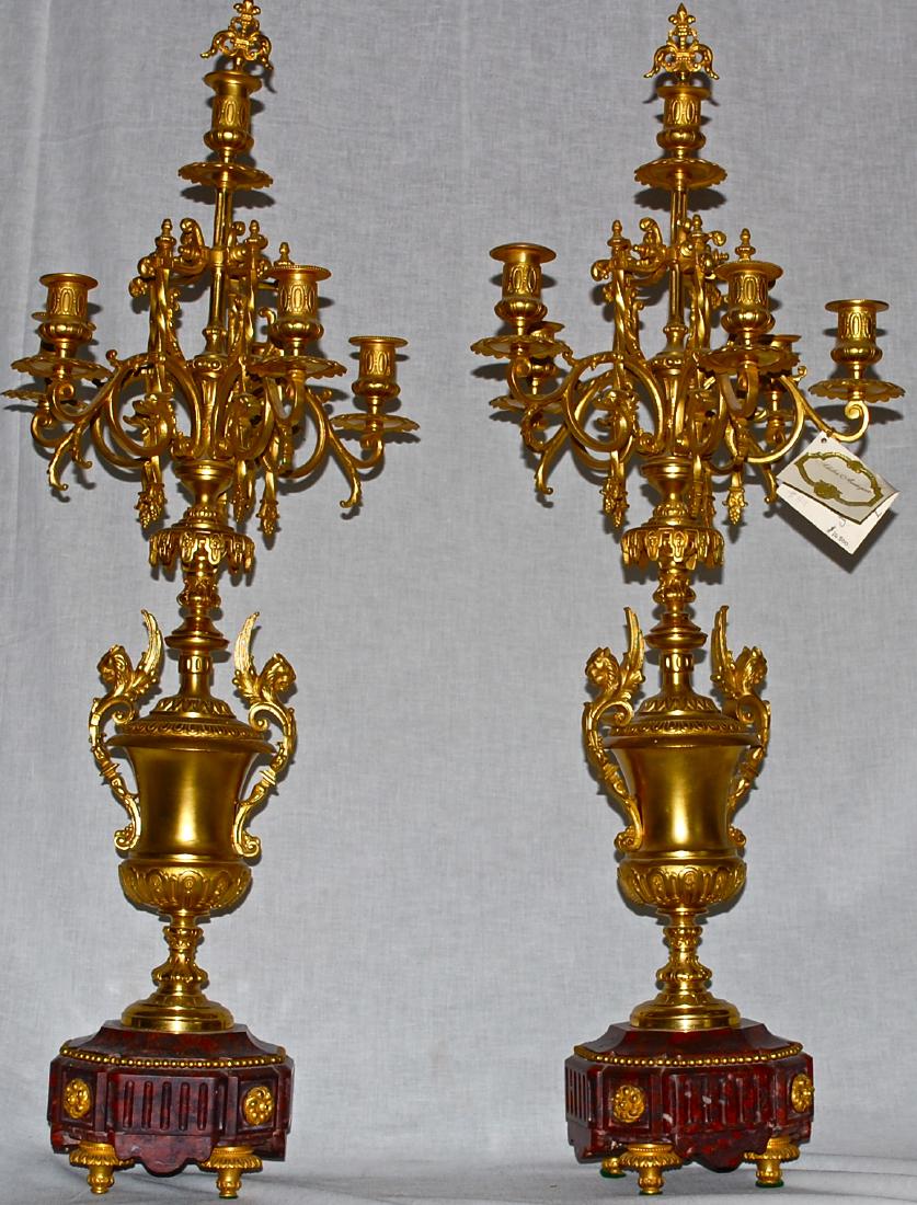 Antique Dore Bronze & Griotte Candelabras (1 of 9)