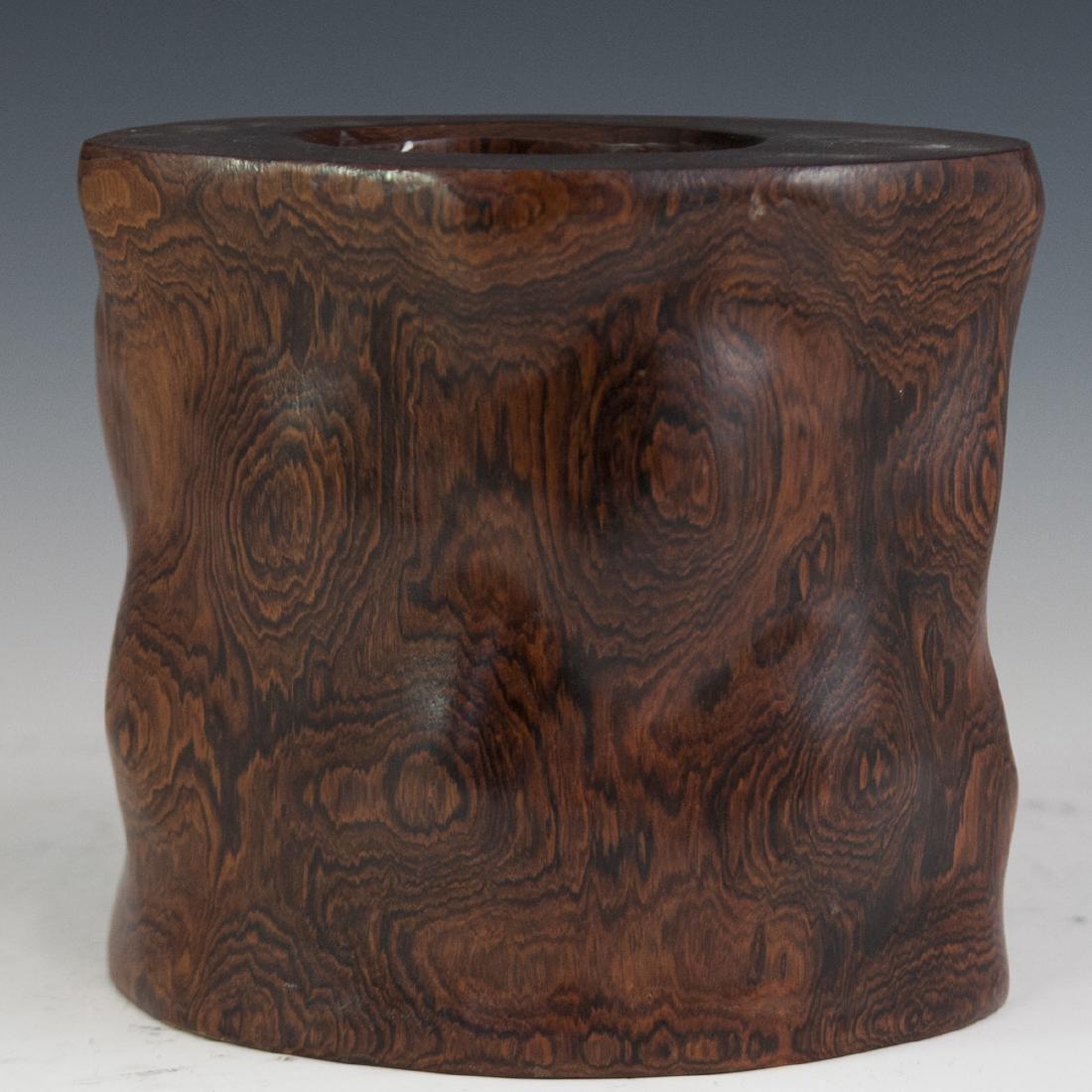 Antique Chinese Burl Huanghuali Brushpot (1 of 3)