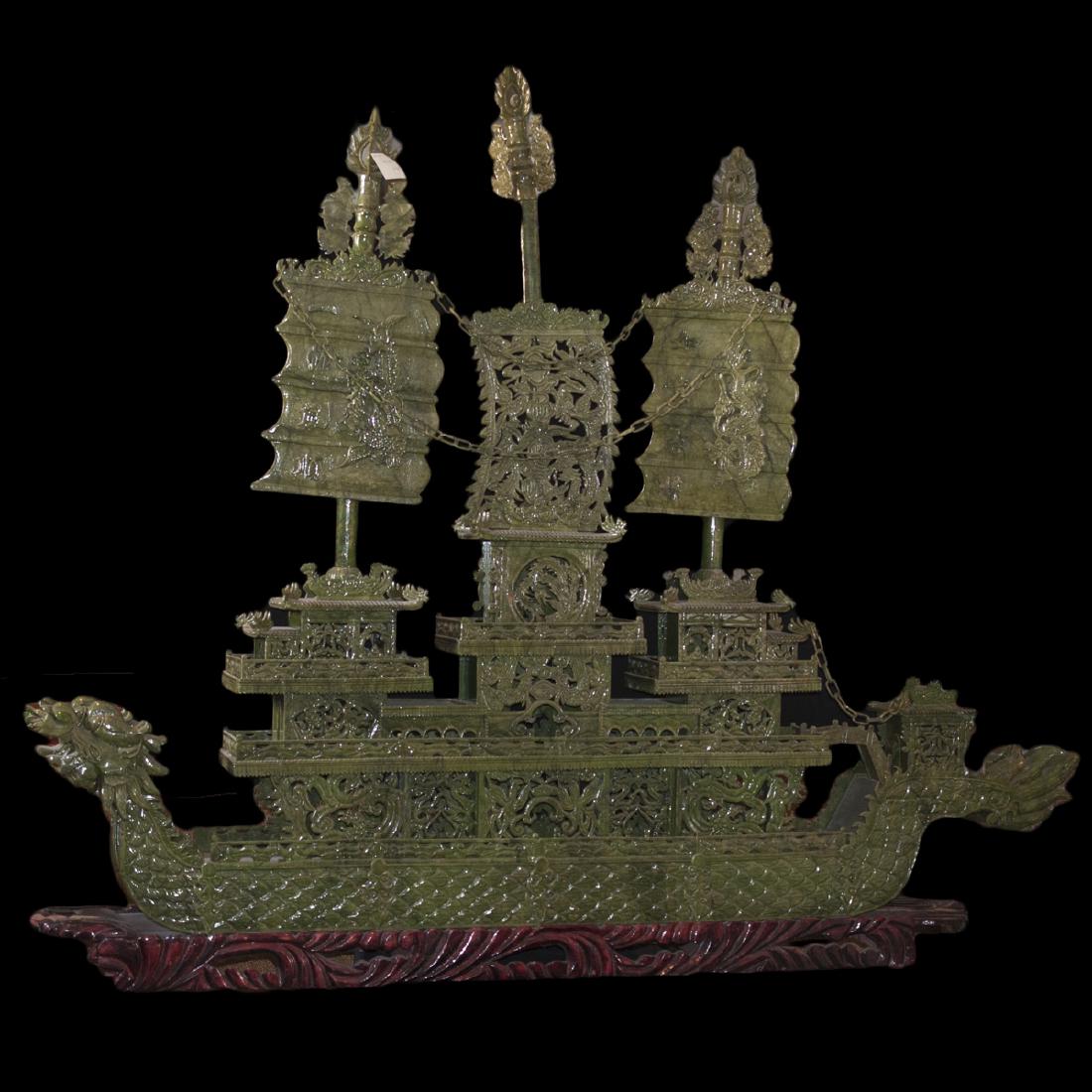 Palace Size Faux Spinach Jade Boat (1 of 6)