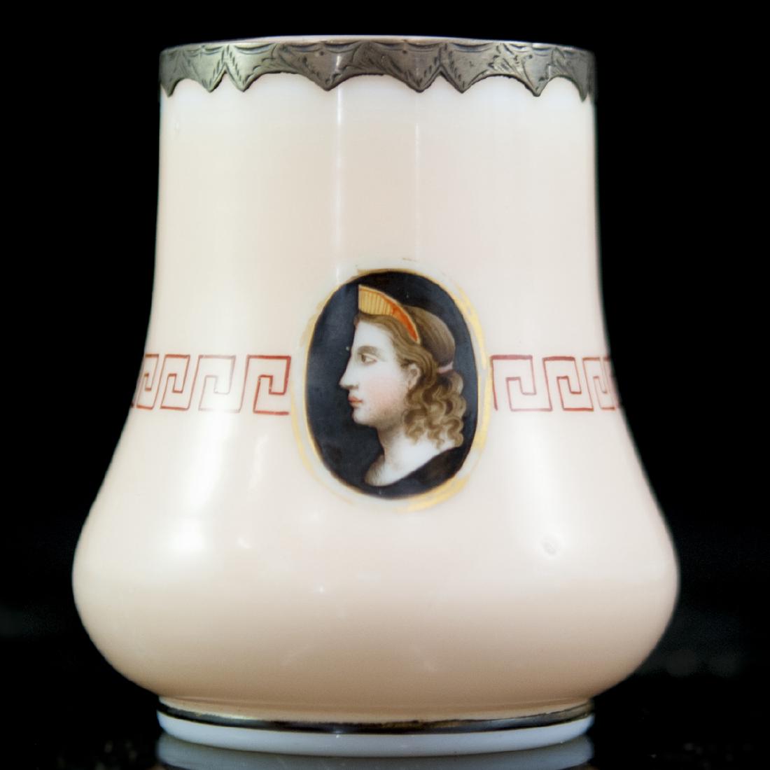 Antique French Silver Overlay Opaline Glass Vase (1 of 4)