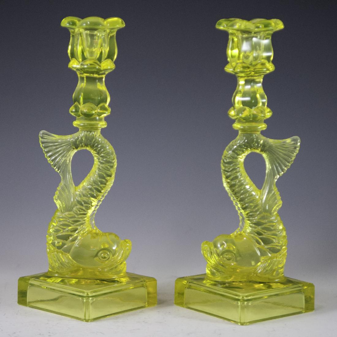 Metropolitan Museum of Art Canary Glass Candlesticks (1 of 4)