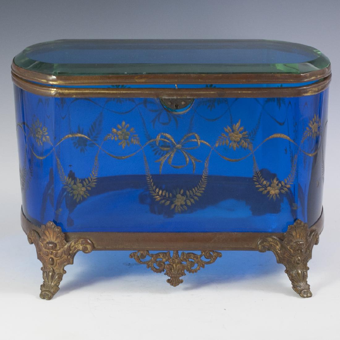 Victorian Glass & Brass Box (1 of 4)