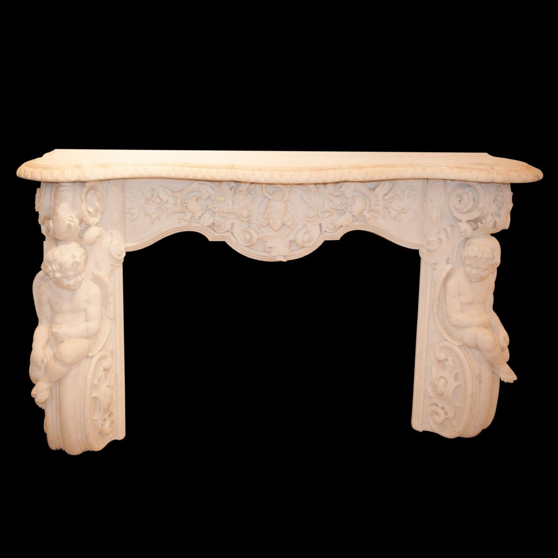Antique Carrera Marble Fireplace (1 of 5)
