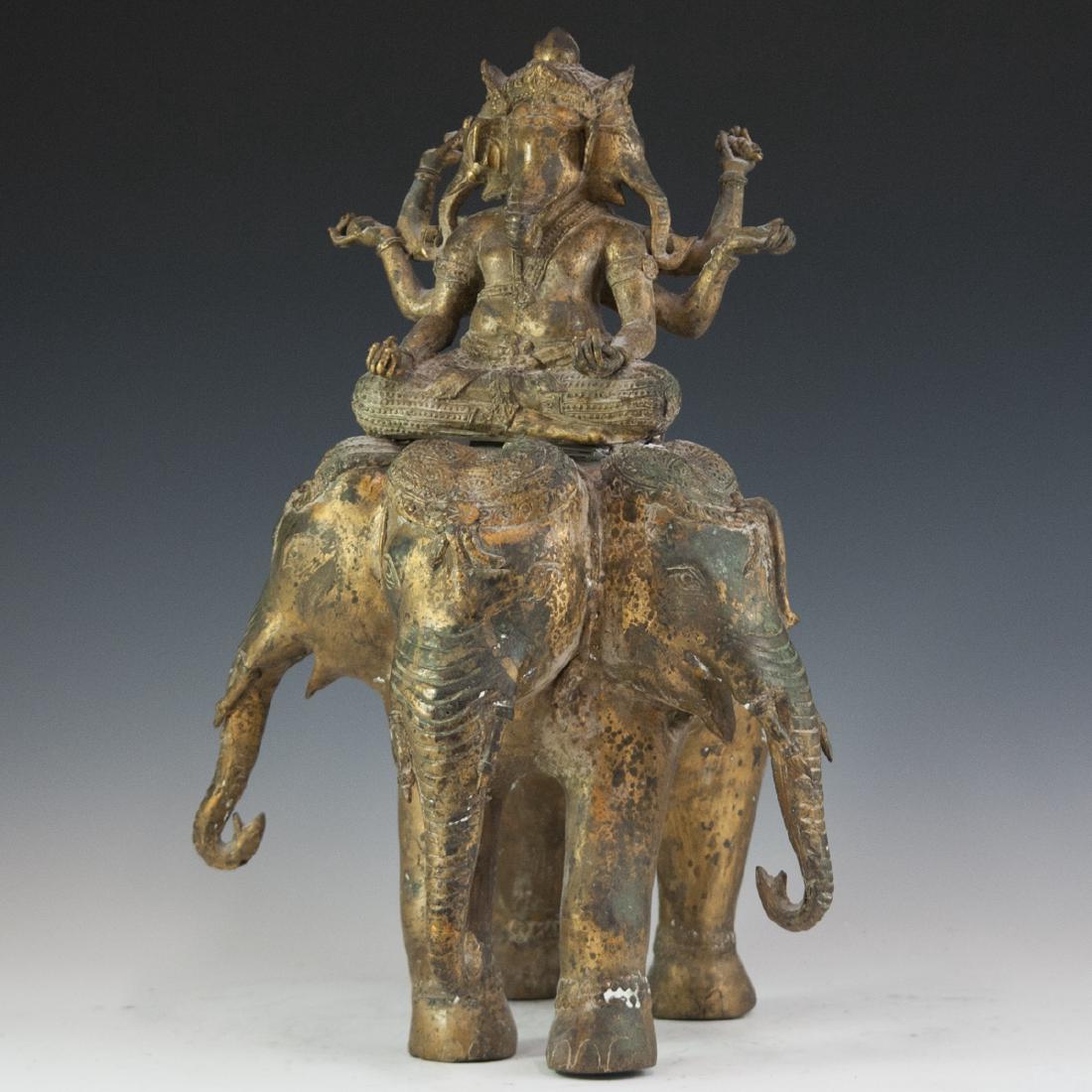 Indian Gilt Bronze Ganesha Sculpture (1 of 7)