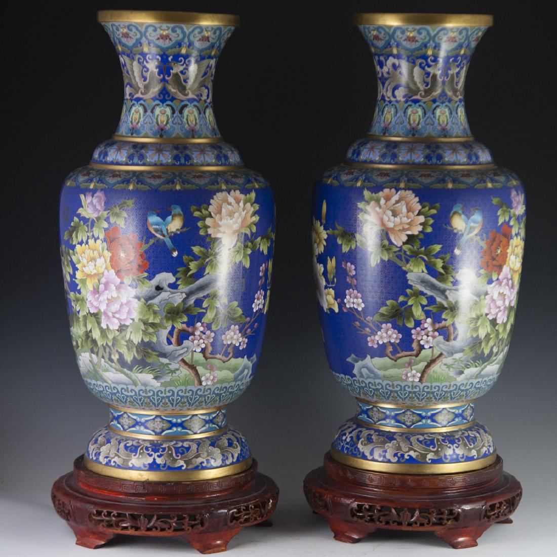 Large Chinese Cloisonne Enameled Vases (1 of 9)