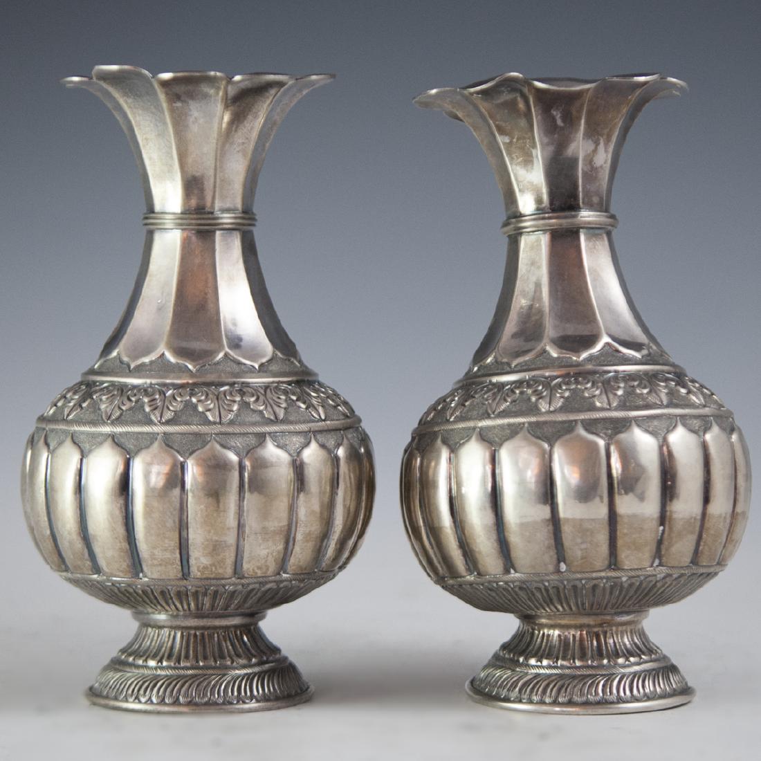 Turkish 900 Silver Vases