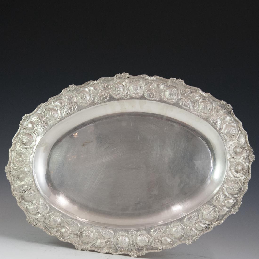 Romana 900 Silver Repousse Tray (1 of 4)