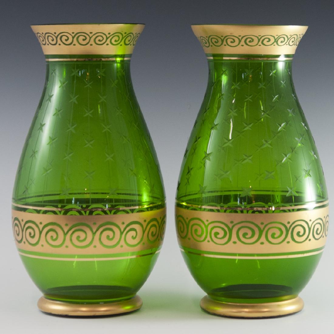 Bohemian Gilded Crystal Vases (1 of 4)