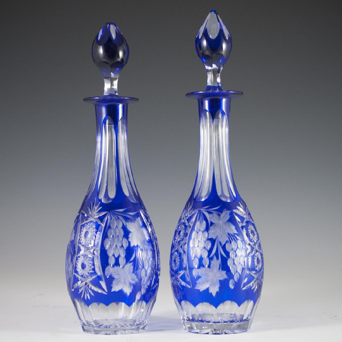 Bohemian Cobalt Crystal Decanters (1 of 5)