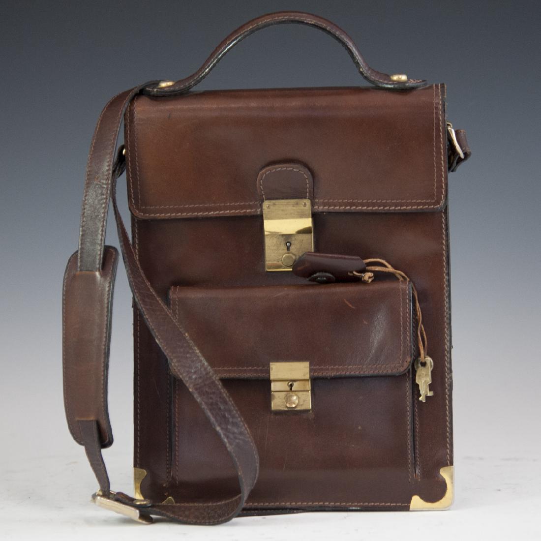 Leather & Brass Briefcase Satchel (1 of 4)