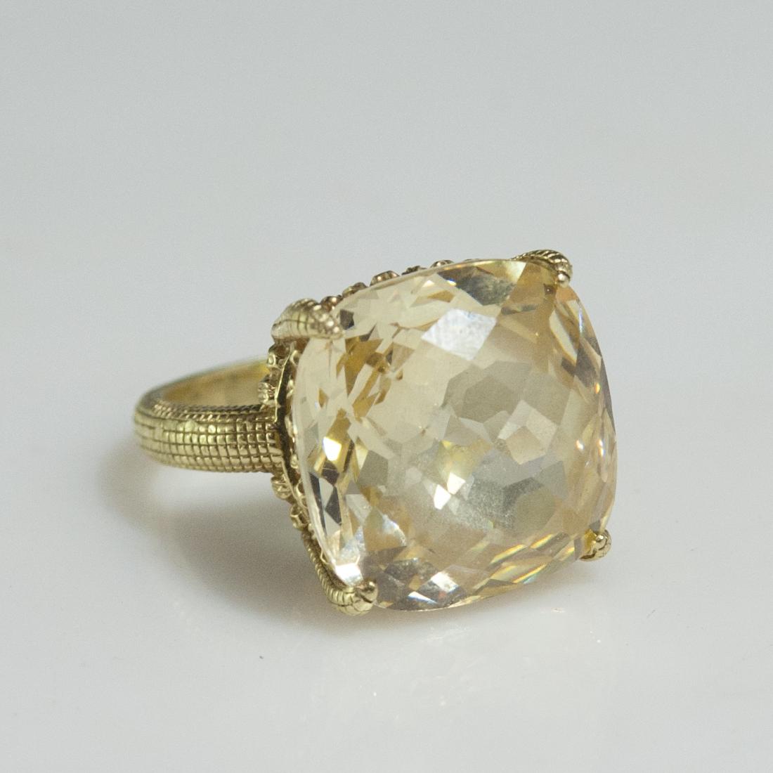 Judith Ripka 18kt Gold & Canary Quartz Ring (1 of 6)