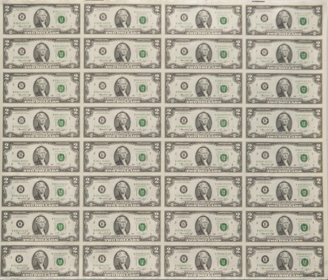 1976 Uncut $2.00 Bills (1 of 6)