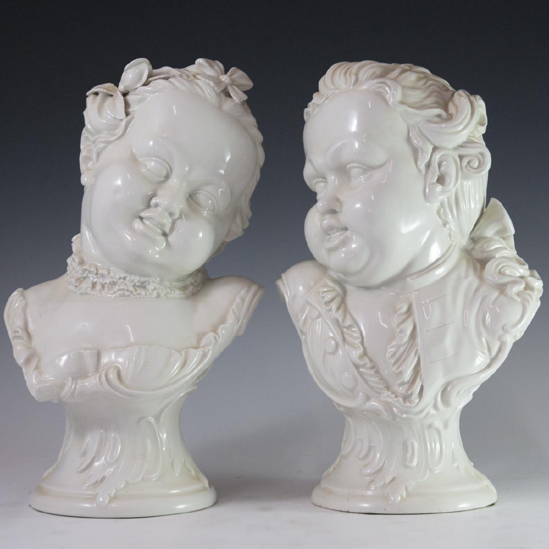 Pair of German Porcelain Busts (1 of 4)