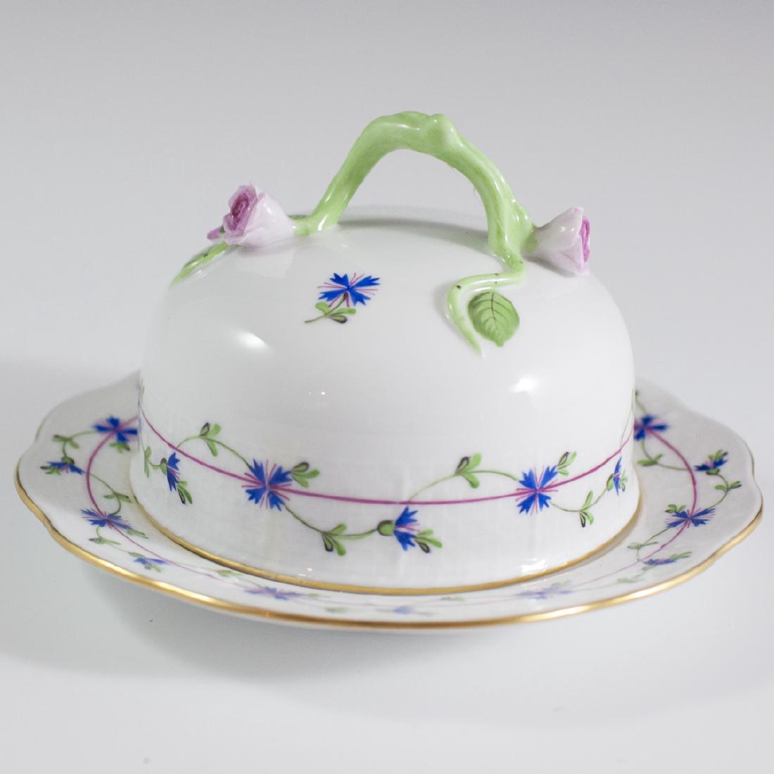 Herend Porcelain "Blue Garland" Butter Dish (1 of 4)