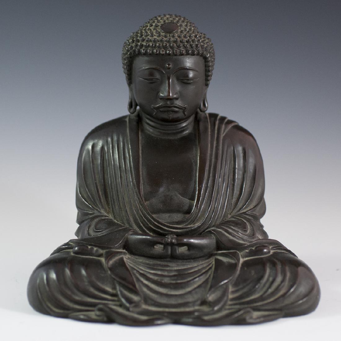 Antique Stamped Southeast Asian Bronze Buddha (1 of 5)