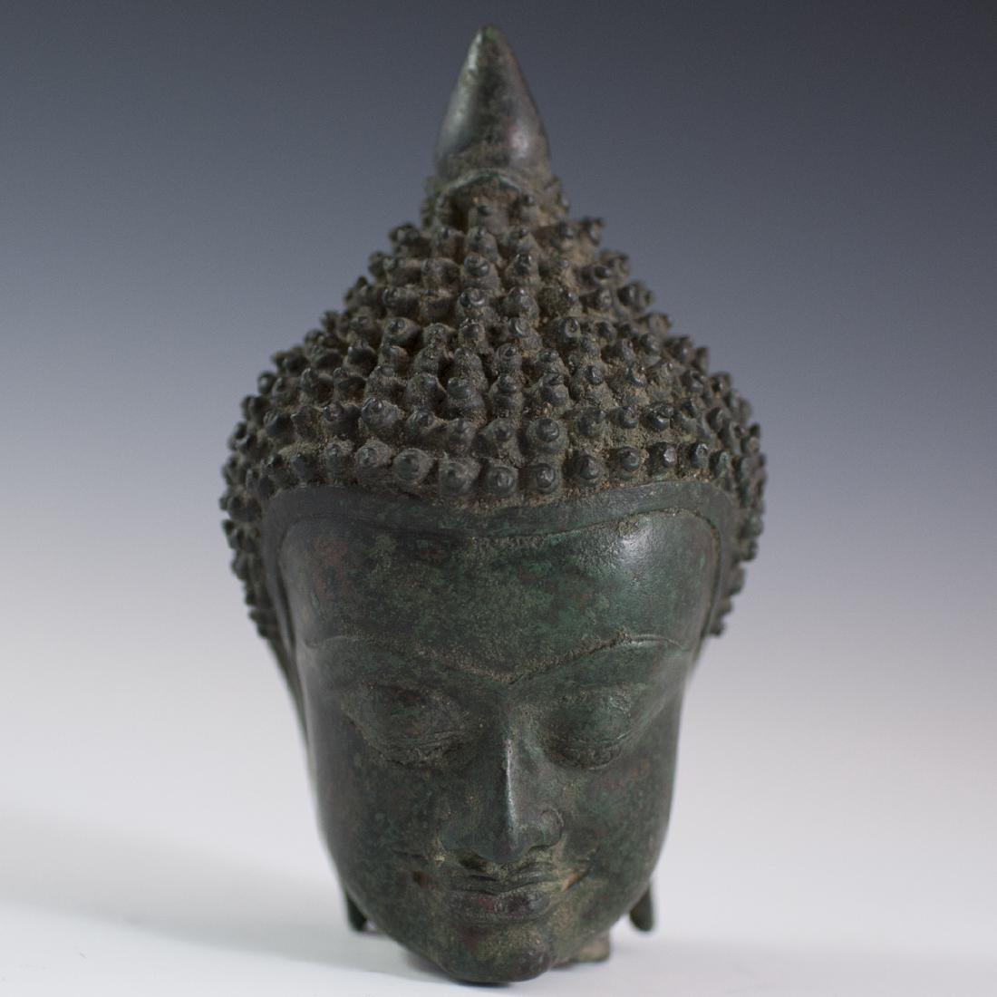 Sukhothai Style Bronze Buddha Bust (1 of 4)