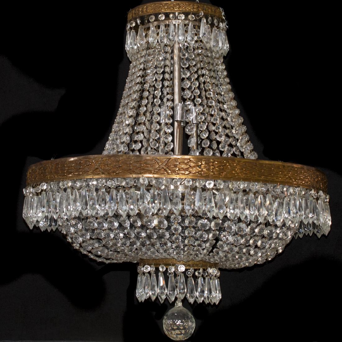 Brass & Crystal Chandelier