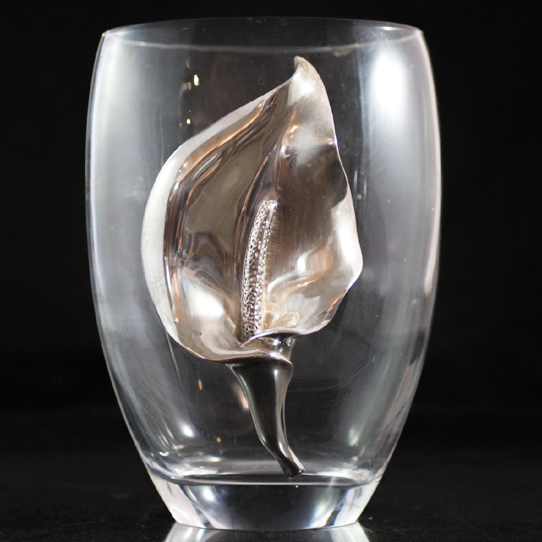 Mario Cioni Italian Crystal silver plated Vase (1 of 5)