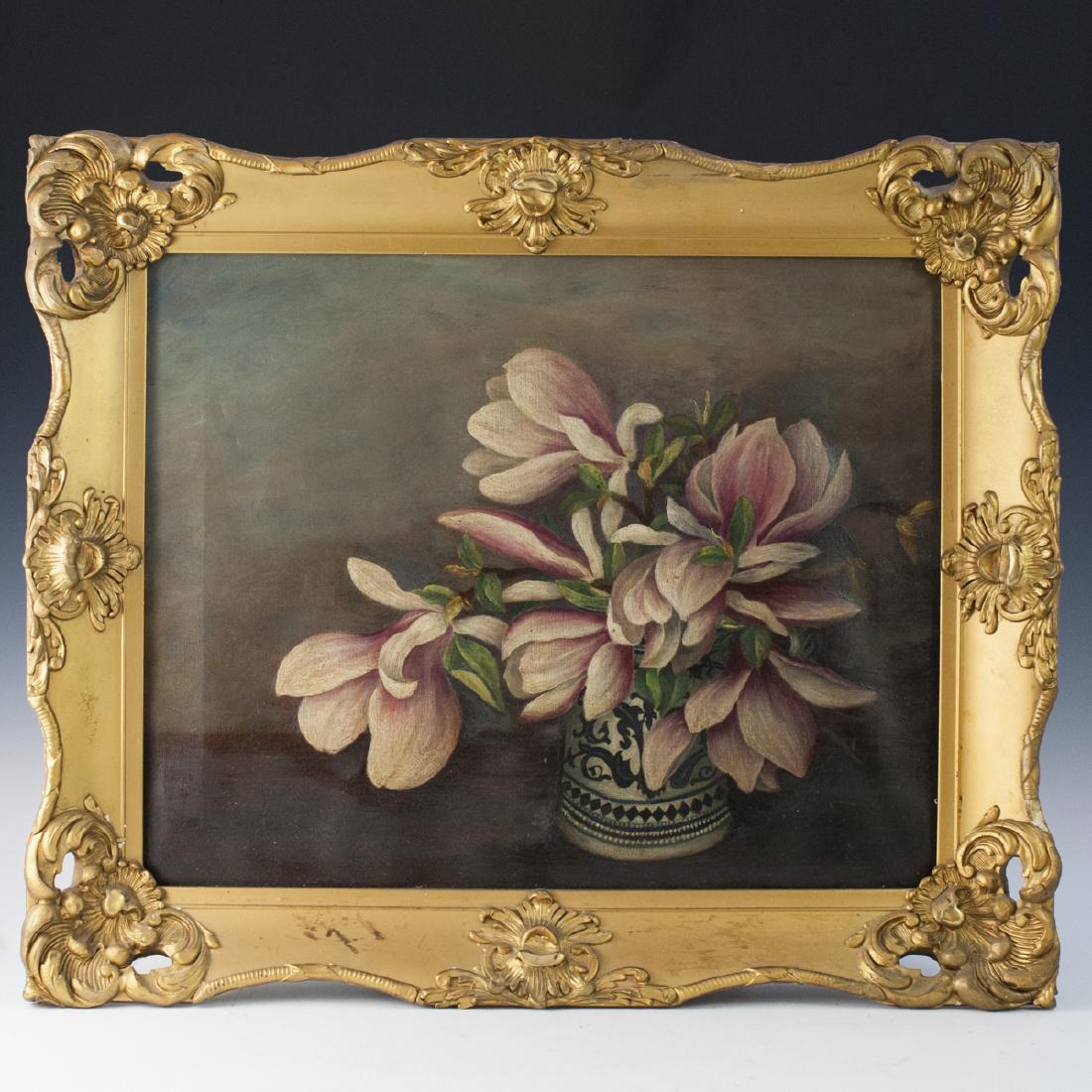 Antique Signed Still Life Oil on Canvas (1 of 4)