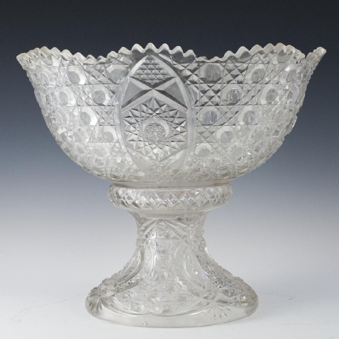 Large Crystal Cut Glass Centerpiece (1 of 2)