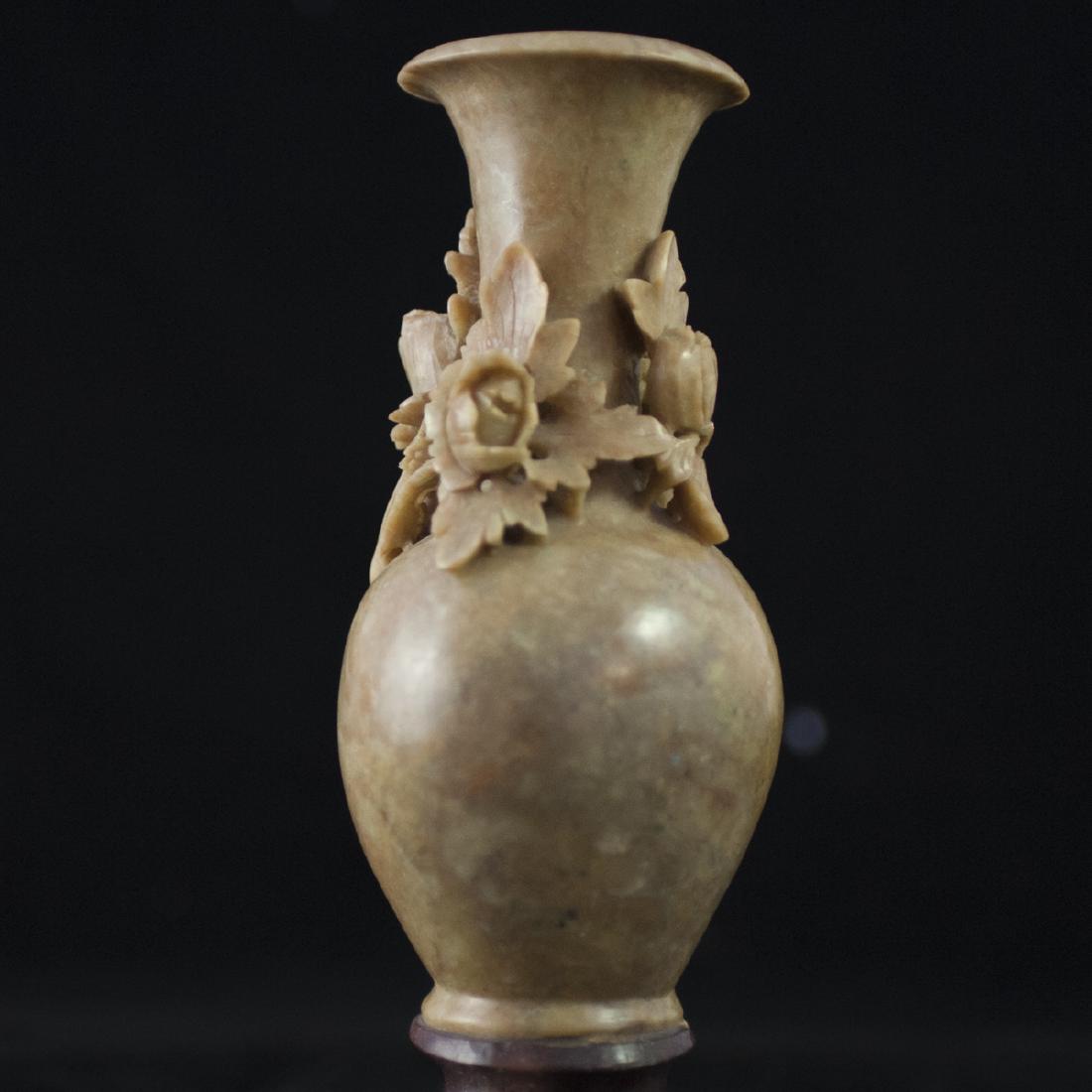 Carved Chinese Soapstone Vase (1 of 4)