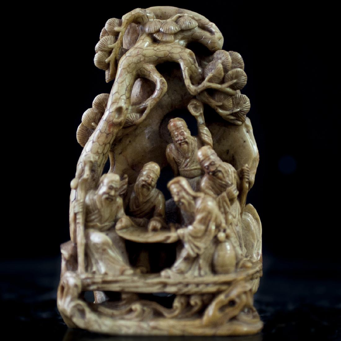 Carved Chinese Soapstone Figurine (1 of 6)