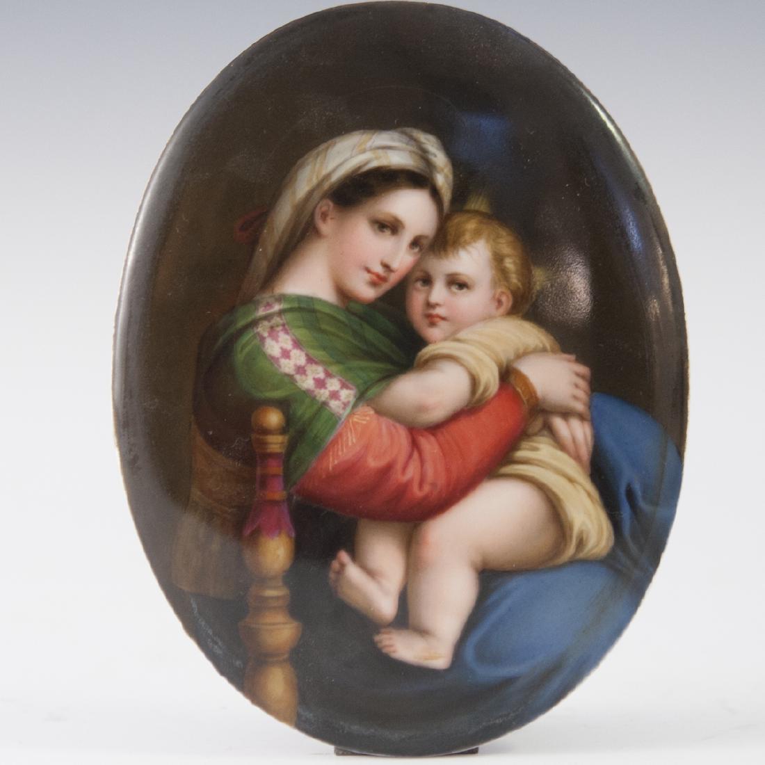 KPM Style Madonna Della Sedia Porcelain Plaque (1 of 3)