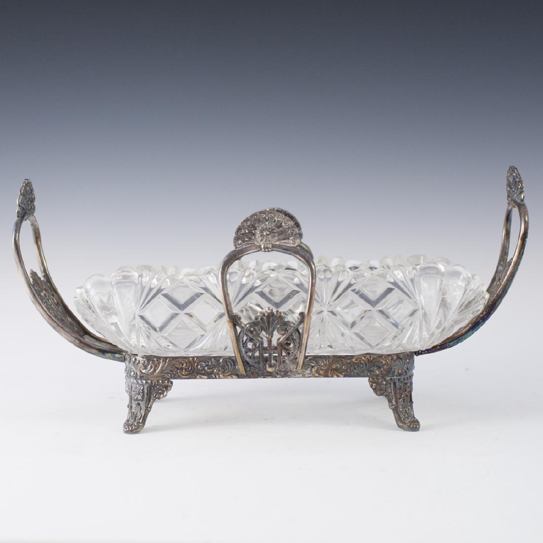 Antique silver plated Crystal Dish (1 of 3)