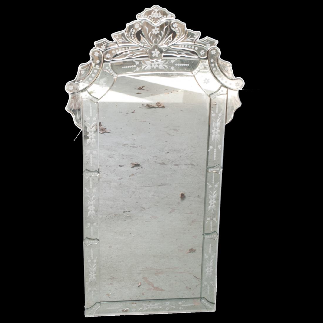 Etched Venetian Glass Mirror (1 of 3)