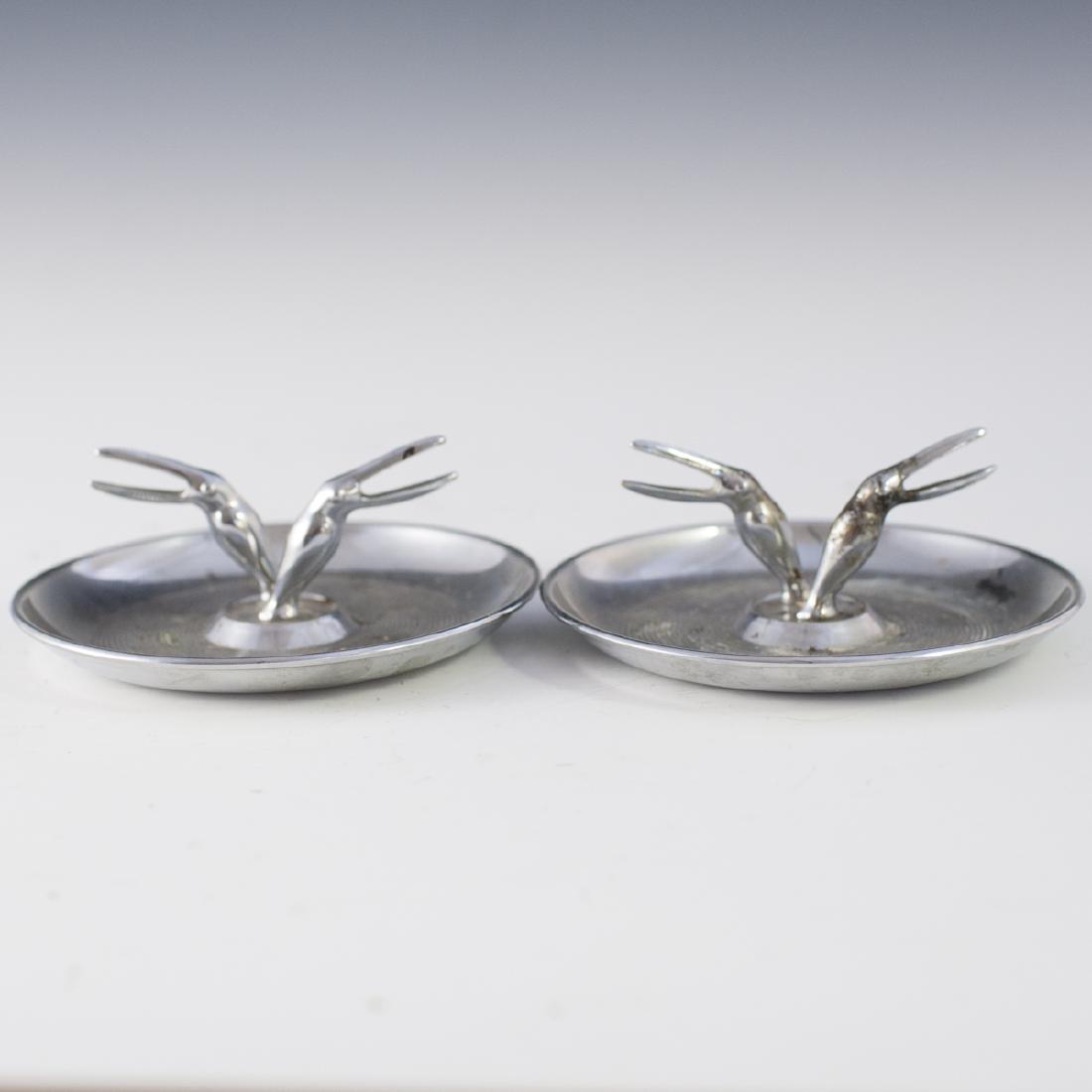Mid-Century Hamilton Chrome Pincherette Ashtrays (1 of 3)