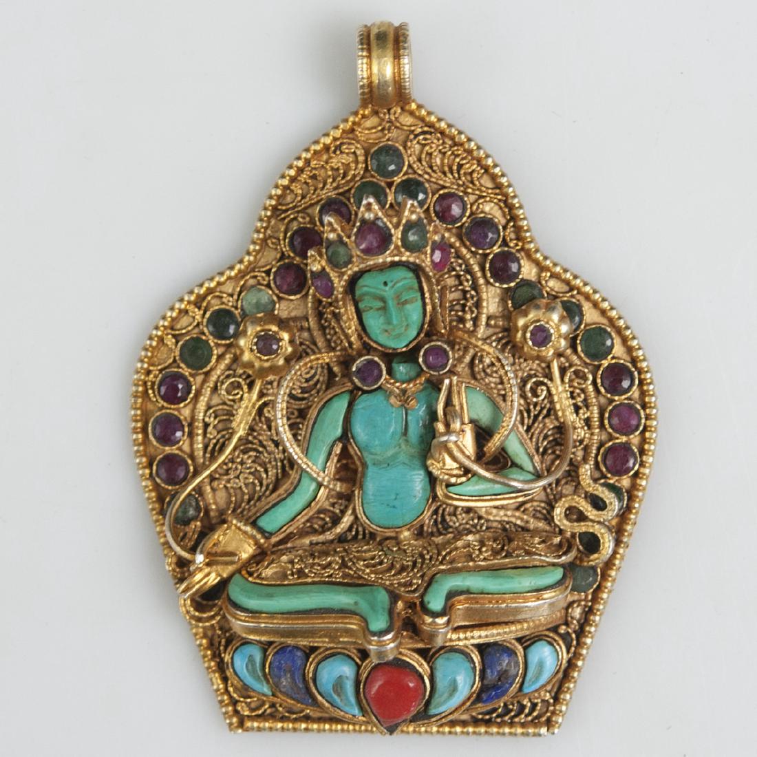 Vermeil Sterling Ruby Emerald Semi-Precious Stone (1 of 4)