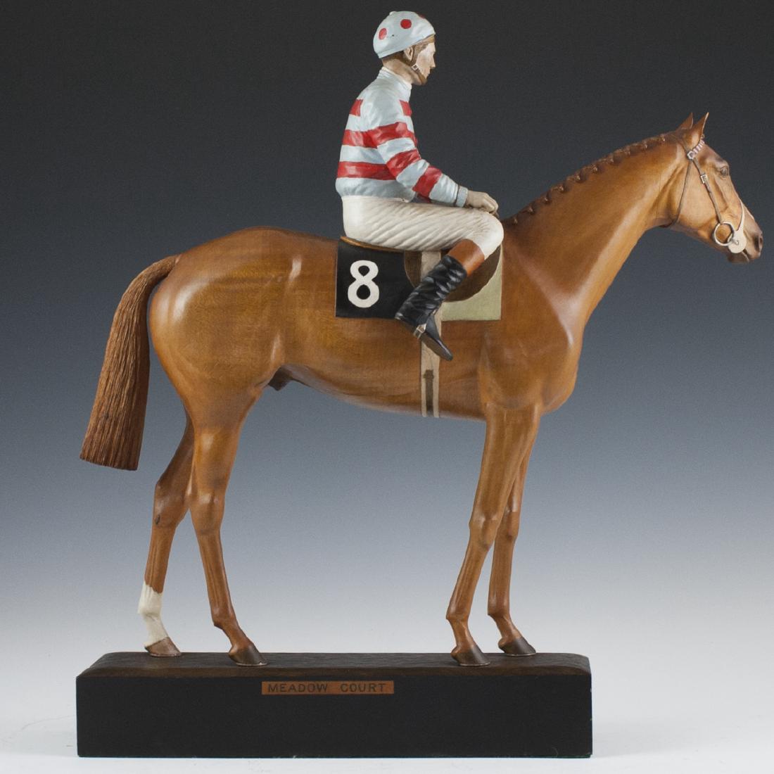 Equestrian Wood Sculpture Signed: "J. Lolcik" (1 of 4)